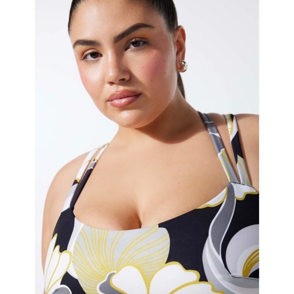 Savage X Fenty On Rhipeat Sports Bra Sweet Olive Yellow Petal Trippin 1X - Picture 4 of 7